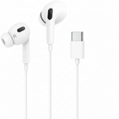 Fone de Ouvido Com Fio Tipo-C Borrachinha Borracha Anti-Ruído Com Microfone Premium Universal