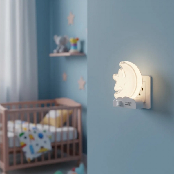 Abajur De Tomada Infantil Led Lua