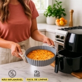 Forma Silicone para Air Fryer Assadeira Cesto Fritadeira Elétrica De 16cm