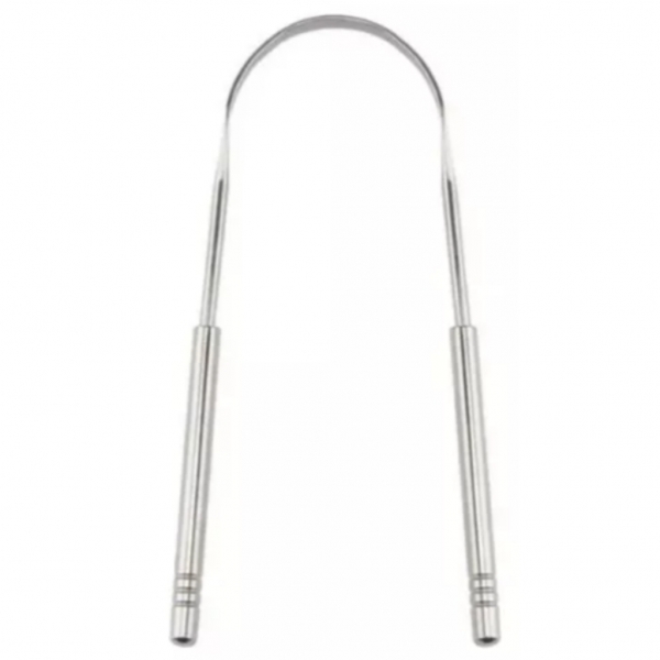 Limpador Raspador De Língua Em Aço Inox Para Higiene Bucal