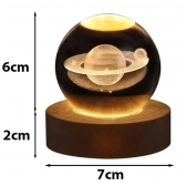 Luminária Decorativa Globo LED Com Interruptor On e Off Lua Via Láctea Sistema Solar Bola De Cristal