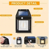 Luminaria Solar Com Movimento Sensor Luz De Parede Lâmpada LED
