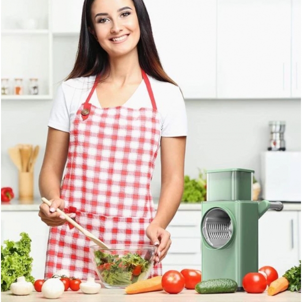 Ralador Cortador De Legumes E Verduras Fatiador De Queijo Giratótio 3 EM 1