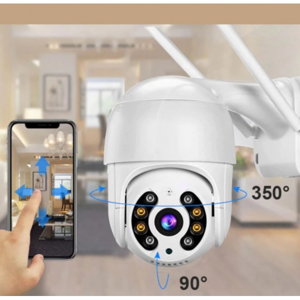 Camera Ip Wifi Externa Hd Sensor De Movimento Ptz Speed Dome a Prova Agua Zoom 2 Antena