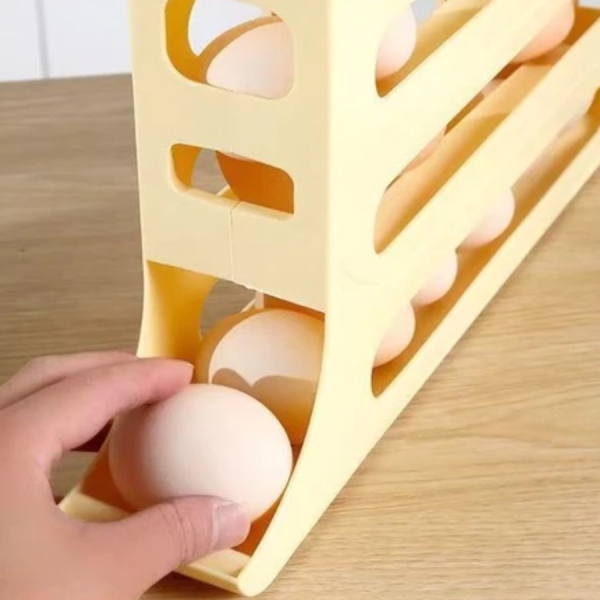 Porta Ovos Deslizante Organizador Para Geladeira De 4 Camadas Automática Rolantes