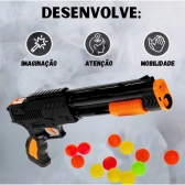 Escopeta Lança Bolas Brinquedo 6 Munições