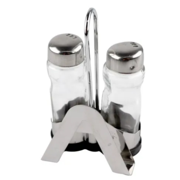 Jogo Galheteiro De Saleiro E Pimenteiro Com Porta Guardanapo