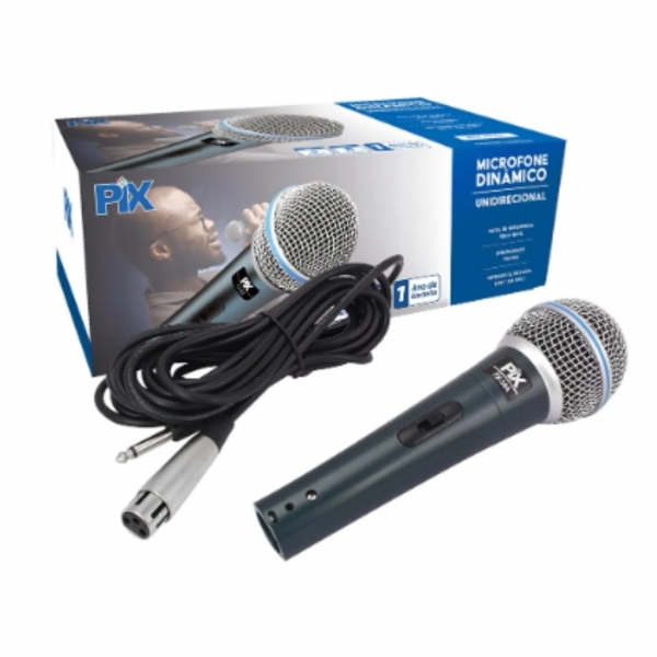 Microfone Dinamico Unidirecional Com Fio Px-58a