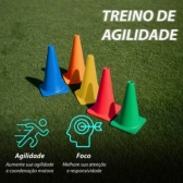 Kit 10 Cones Agilidade Treinamento Funcional Exercícios