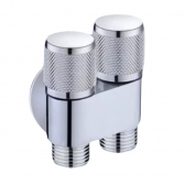 Registro Saída Dupla Válvula De Ângulo Ducha Bidê E Outros Prata