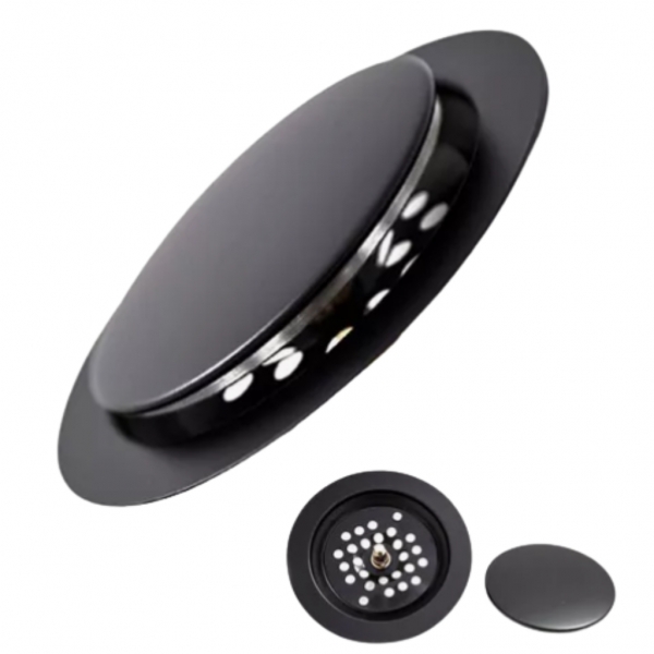 Ralo Click P/banheiro Redondo Preto Black 10x10 Veda Cheiro