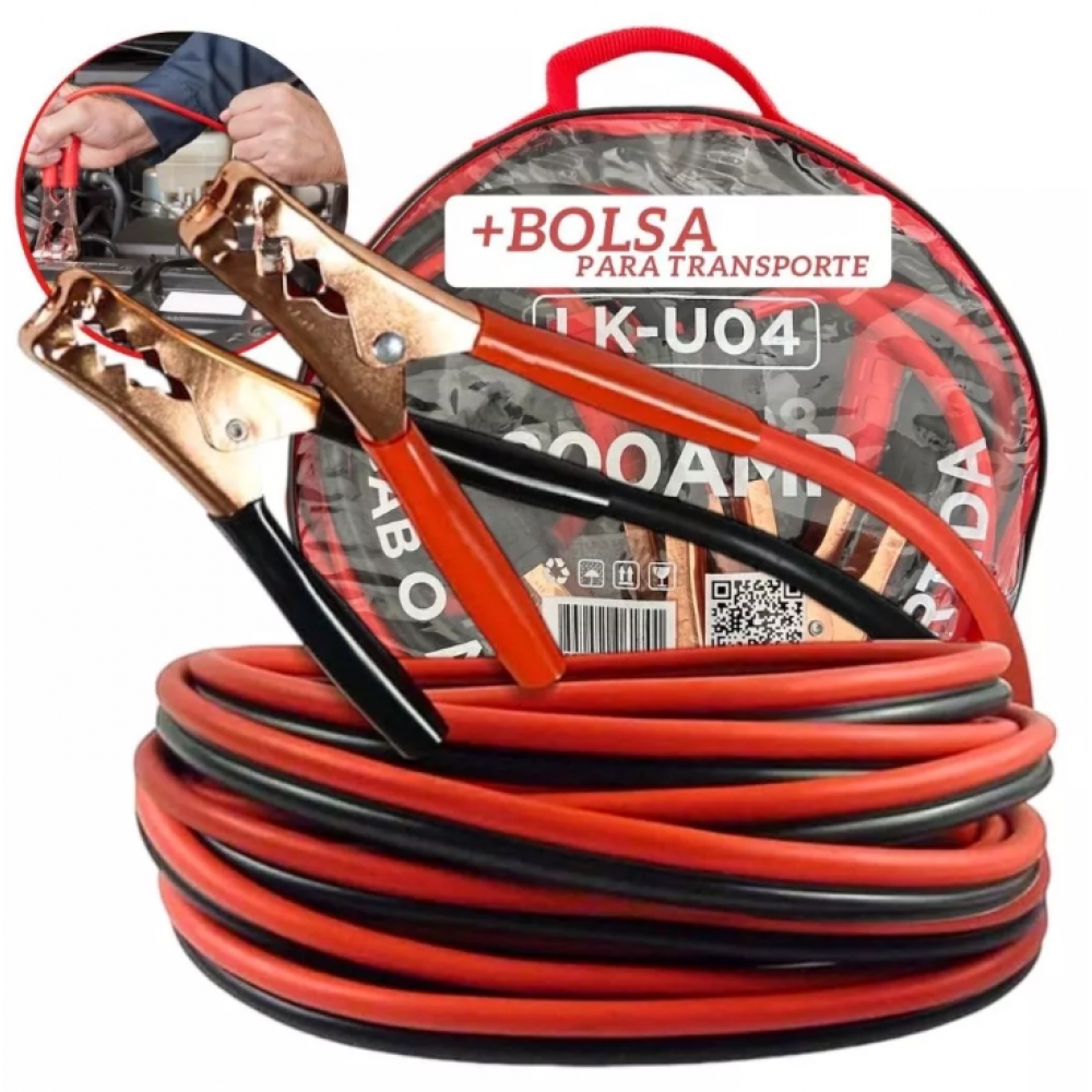 Cabo Chupeta Transferência 500 Amp Carro Caminhão Bateria Carga 10 MM Auxiliar de Partida