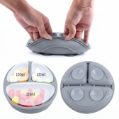 Kit 6 Alimentação Bebê Silicone Prato Babador Copo Tigela Cor Cinza Introdução Alimentar infantil