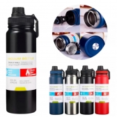 Garrafa Térmica 800ml garrafa espacial Quente Frio Com Isolamento Térmico De Grande Capacidade Preto