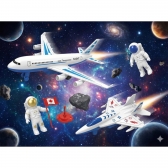 Coleção Brinquedos Galaxia Foguetes Astronautas 7 Peças