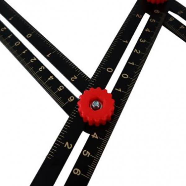 Régua Gabarito Dobrável Multiangular Esquadro Em Alumínio