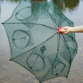 Armadilha Covo Peixe Isca Viva Lambaris Camarões 90x90cm/ peixes com 8 entradas Rede Retrátil