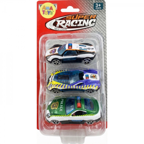 Kit 03 Mini Carrinhos Miniatura Tipo De Corrida