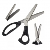 Tesoura Zig Zag Picotar Costura Papel Tecido Profissional Cor Preto