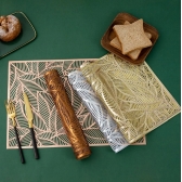 Descanso de prato Americano Sousplat Mesa Descanso De Mesa Posta Jantar Design de recorte de folhas