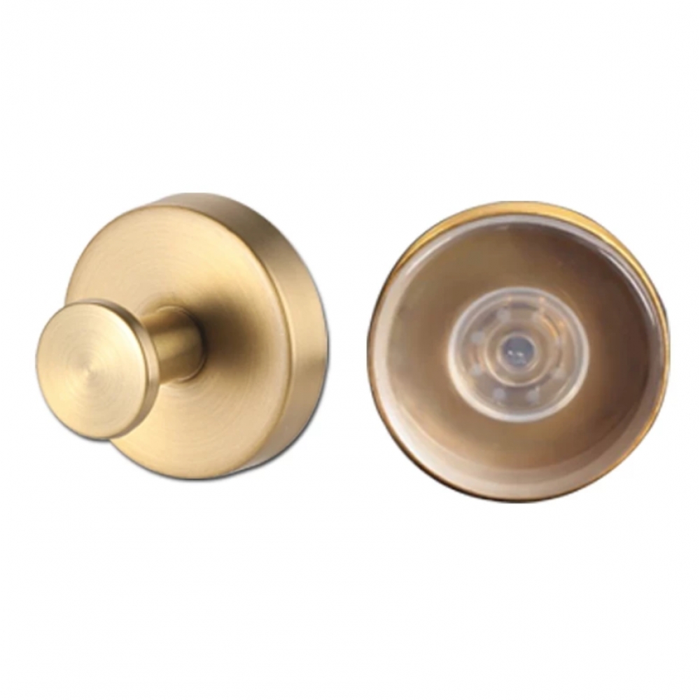 Gancho De Ventosa De Aço Inoxidável Dourado , Suspensão De Parede Sem Perfuração Para Chuveiro , Banheiro A Vácuo