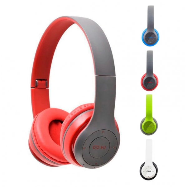 Fone de Ouvido Bluetooth: Sem Fio, Rádio FM, Entrada SD e Microfone – Som Hi-Fi e Design Dobrável Envio Aleatorio