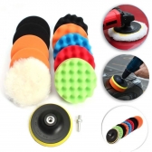 8 Peças Kit Boina Polimento Automotivo Espuma e Lã 3 Polegadas para Furadeira e Parafusadeira