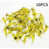 Kit 10 Isca Artificial Camarão Silicone Aromatizada Anzol Pesca