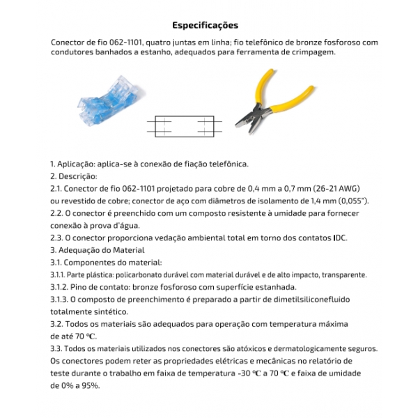 kit 50X Conector Linear De Emenda 101e Geleado Bargoa