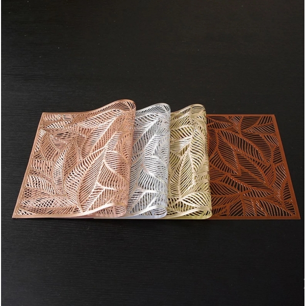 Descanso de prato Americano Sousplat Mesa Descanso De Mesa Posta Jantar Design de recorte de folhas