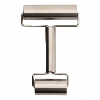 Rolo Duplo Para Massa Aço Inox 18 Cm