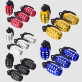 Kit 2 Pares Tampa de Válvula Para Pneu de Carro Moto Bicicleta Modelo Bomba Granad4