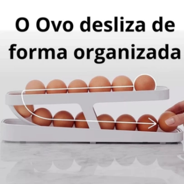 Porta Ovos De 2 Andares Dispenser Automático De Ovos Para Refrigerador Rolling Egg Holder