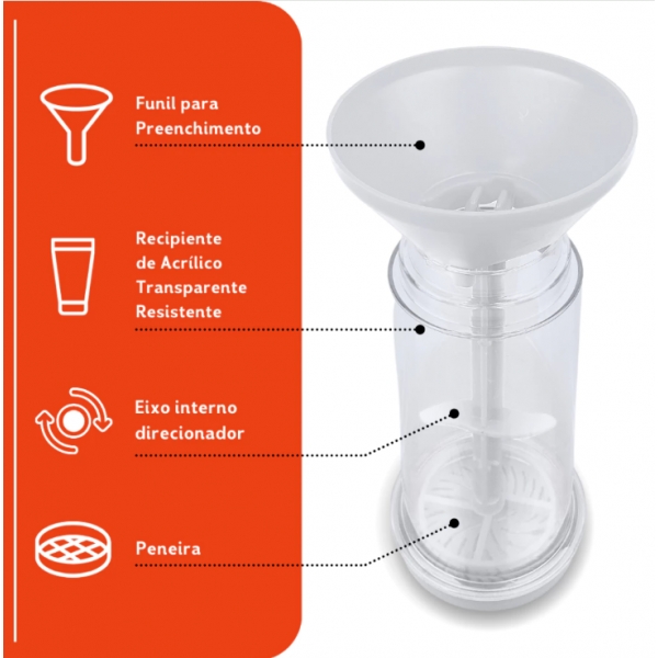 Tapioqueira Peneira e Armazena Polvilhador De Tapioca Armazena Beiju - Diversas Cores - NL
