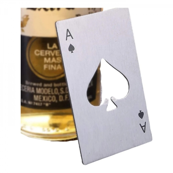 Kit 5 Abridor Garrafa Cerveja Carta Baralho As Espadas Inox