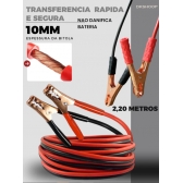 Cabo Chupeta Transferência 500 Amp Carro Caminhão Bateria Carga 10 MM Auxiliar de Partida