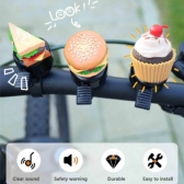 Buzina de Bicicleta Sanduíche Hamburguer Batatas Fritas Acessórios de Chamada Adoráveis Scooter Segurança
