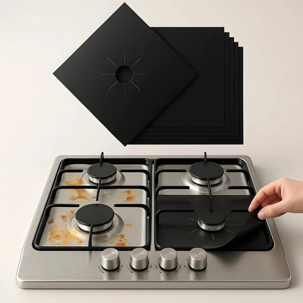 kit 4 Protetor Boca Fogão Lavável Resistente Teflon 27X27