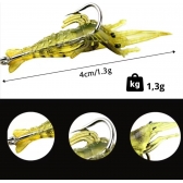 Kit 10 Isca Artificial Camarão Silicone Aromatizada Anzol Pesca