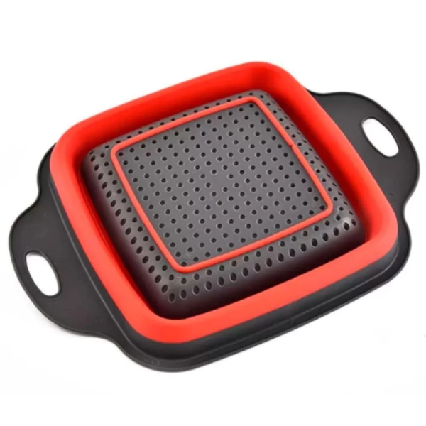 Escorredor Multiuso Retrátil Dobrável Quadrado Para Macarrão Frutas Salada Legumes