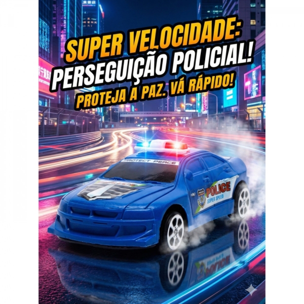 Carro De Policia Brinquedo Para Menino Sirene