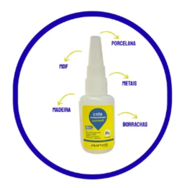 Cola Instantânea 20g /Fibra e Pedrarias Bico Fino / Fácil Aplicação / Super Forte