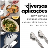 Pegador De Alimento Aço Inoxidável Cozinha Salada Churrasco Inox Utensílio Massas Macarrão