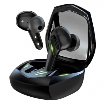 Fone de Ouvido Sem Fio Kaidi 776 Gamer Preto Bluetooth Academia Treino Led