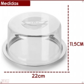 Queijeira Porta Queijo De Inox Prato Bolo Grande