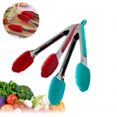 Kit 2 Pinça Pegador Culinário Silicone 30 Cm Multiuso Inox Fritura