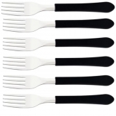 Kit Jogo De 6 Garfo de Mesa Restaurante Leme Inox Cabo Preto