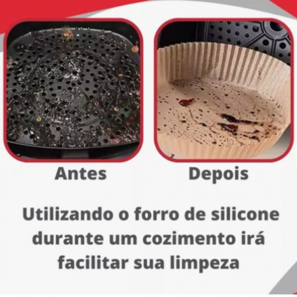 Kit 100 Pçs Forma De Airfryer Descartável Redondo Antiaderente