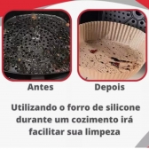 Kit 100 Pçs Forma De Airfryer Descartável Redondo Antiaderente