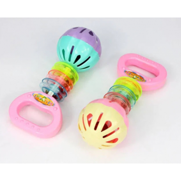 Kit 2 Chocalhos Infantis Coloridos - Estimula Audição e Coordenação Motora do Bebê